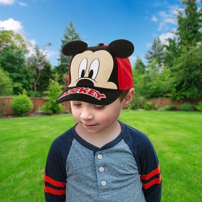 Disney Boys' Mickey Mouse Baseball Cap - 3D Ears Curved Brim Strap Back Hat  (4-7) Mickey Mouse Ears Blue 4-7 Years