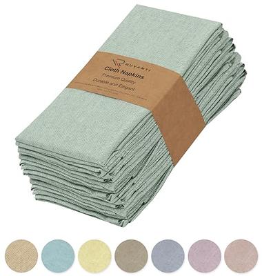 MLMW Thick Cotton Linen Napkins Set of 8 Pack Soft Cloth Dinner Napkins  17×17 Bulk Rustic Fall Table Napkins for Wedding Party Halloween  Christmas