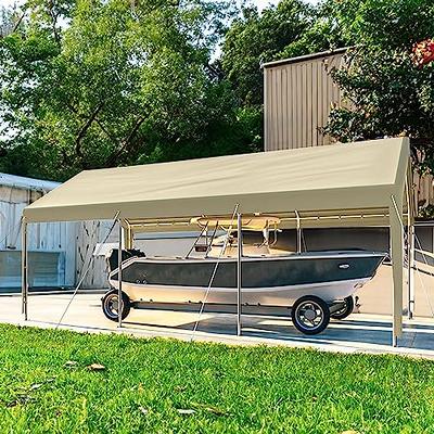 GREEN PARTY 10x20 ft Heavy Duty Carport Car Canopy Party Tent with  Removable Sidewalls & Doors, Car Canopy Garage Party Tent Boat Shelter with