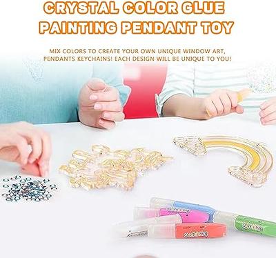 Diy Crystal Paint Arts And Crafts Set, Chtistmas Halloween Diy Diamond Painting  Kits For Kids, Bake-free Crystal Color Glue Painting Pendant Toy