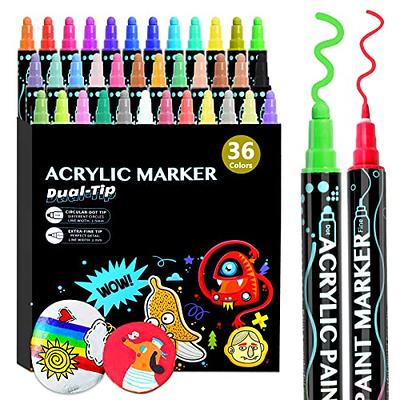 Emooqi Acrylic Paint Pens, Marker Pens for DIY Craft Projects Waterproof  Paint Art Marker for Rock Painting, Ceramic,  Glass,Canvas,Mug,Wood,Metal-0.7mm fine tip (24 PCS) - Yahoo Shopping