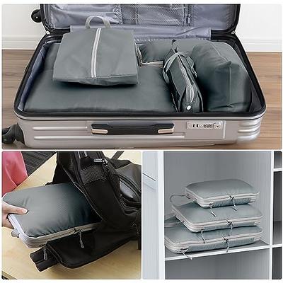 Compression Packing Cubes 4 Pcs, Travel Luggage Organizer Accessories  Extensible Storage Bags Travel Cubes for Suitcase