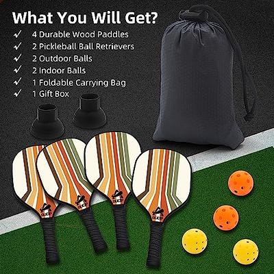 AOPOUL Pickleball Paddles, Pickleball Set with 4 Premium Wood