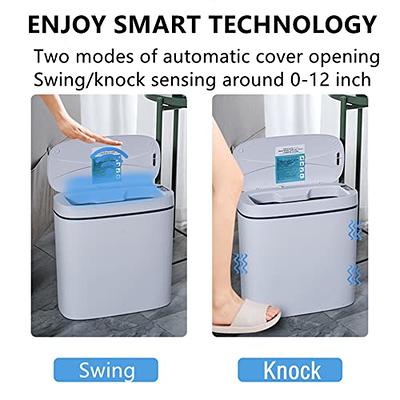 Anborry Bathroom Touchless Trash Can 2.2 Gallon Smart Automatic Motion  Sensor Rubbish Can with Lid Electric Narrow Small Garbage Bin for Kitchen