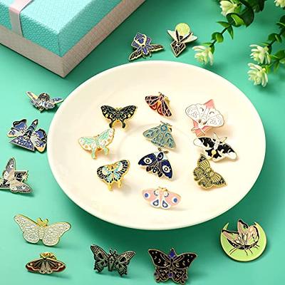 MTLEE 20 Pieces Butterfly Pins Set Moth Pins Cute Christmas Backpacks Lapel Pins Kawaii Pins Aesthetic Brooches Badges Gift Cartoon Pins for