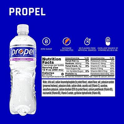 24 BOTTLES) 16 oz PROPEL ZERO VARIETY PACK SPORTS DRINKS BERRY, KIWI, GRAPE