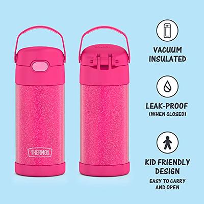 THERMOS FUNTAINER 12 Ounce Stainless Steel Vacuum Insulated Kids Straw  Bottle, Blue