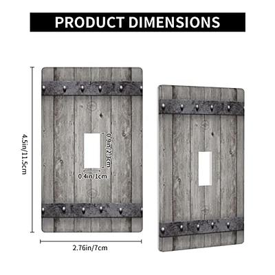 Rustic Gray Wood Print Outlet Covers Light Switch Cover Decorative Farmhouse Barn Door 1 Gang Wall Plate Grey Socket Covers Faceplates for