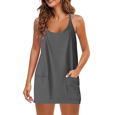 Mini Dresses for Women 2024, Athletic Dress with Built in Shorts