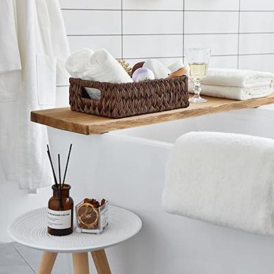 GRANNY SAYS Small Wicker Baskets for Organizing, Rectangle Toilet Paper  Storage Baskets, Towel Baskets for Bathroom Organizing, Back of Toilet  Storage