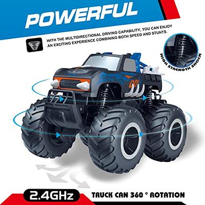 Remote Control Car Boat Truck- Amphibious 4WD Stunt Cars 2.4Ghz Rotating  360° Offroad All Terrain RC Vehicle Water Land Monster Truck for Kids 3 4 5  6 7 8 Years Old 