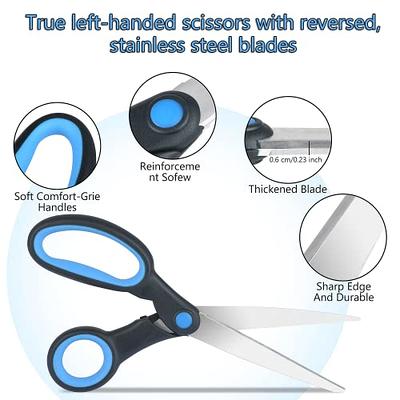 Left Handed Scissors, 8 Inch, Lefty Stainless Steel Sharp Blade