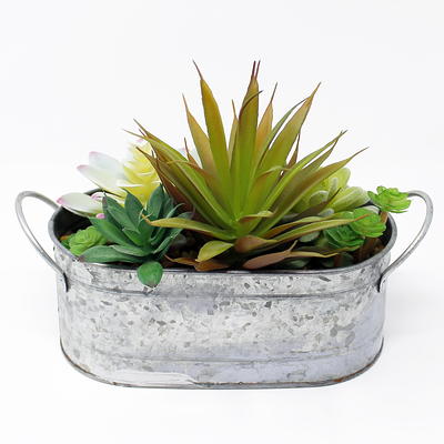 64” Cactus Artificial Plant in Copper Trimmed Metal Planter