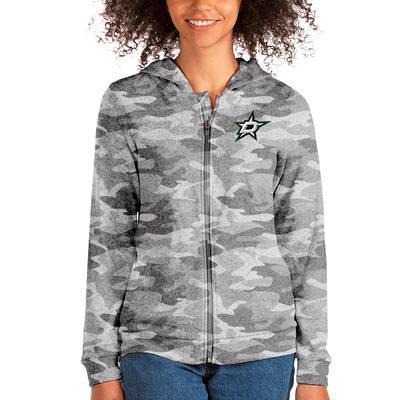 Women's Antigua Charcoal Dallas Stars Victory Full-Zip Hoodie