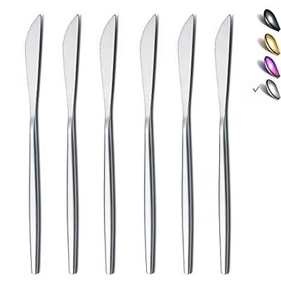 KITWARE Rainbow Steak Knife Set with Gift Box, 6-Piece Sharp Steak