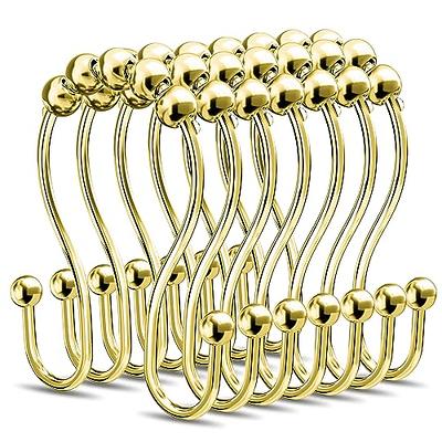 Dyiom Plastic Shower Curtain Hooks C-Shaped Rings Hook Hanger Bath Drape Loop Clip Glide, Shower Curtain Rings/Hooks, in Clear