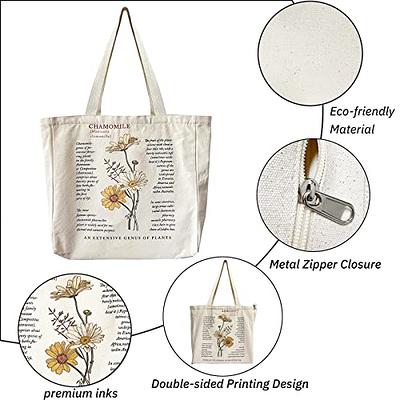 Canvas Tote Bag for Women Eco-Friendly Cute Tote Bags Aesthetic Beach Bags