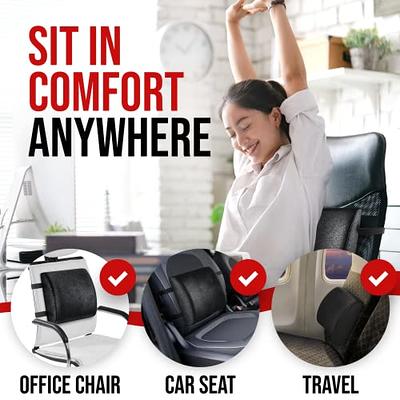 SAMSONITE Lumbar Support Pillow For Office Chair And Car Seat, Perfectly  Balanced Memory Foam , Versatile Use Lower Back Cushion