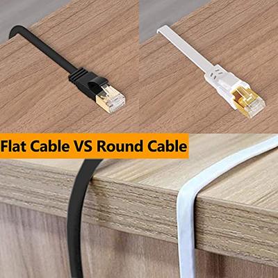 50FT CAT7 CAT 7 Flat Ethernet Cable LAN RJ45 Internet Router Patch Cord 50  Feet