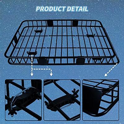 ECOTRIC 64 x 38 x 4'' Universal Roof Rack Cargo Carrier Basket with  Extension Heavy Duty Steel Car SUV Top Luggage Storage Holder Basket for  Travel