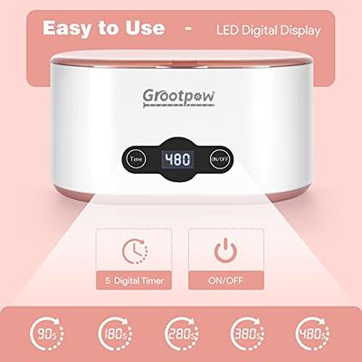 Adiding Ultrasonic Jewelry Cleaner, 650mL Sonic Glasses Rings Cleaner  Machine Professional Denture Coins Watch Cleaner with 5 Digital Timer Degas  Mode