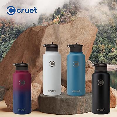 Insulated Water Bottle With 2 Lids By Cruet- Stainless Steel Double-Walled  Leakproof Thermos With Straw Lid For Cold Drinks, Flip Lid For Hot  Beverages, Vacuum Insulated, Reusable Modern Bottle- 32oz - Yahoo