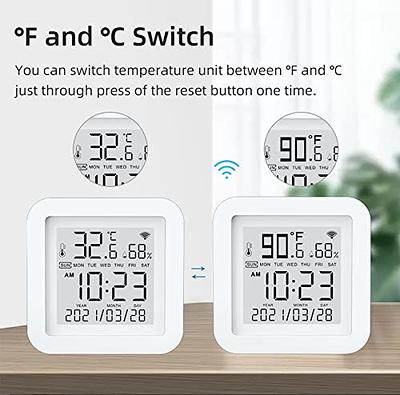 WiFi Thermometer Hygrometer: Smart Temperature Humidity Sensor with Backlit  LCD Screen, Free App Alerts, Indoor Temperature Gauge Humidity Monitor