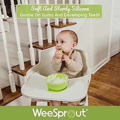 WeeSprout Silicone Baby Spoons - First Stage Infant Feeding Spoons With  Soft