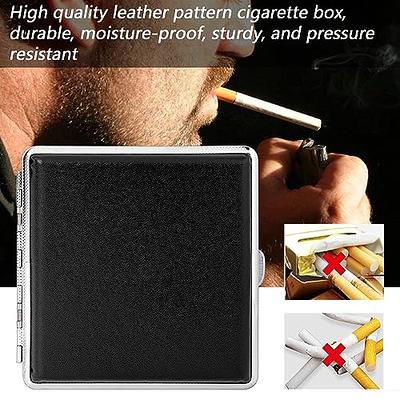 Cigarette Case Mini Tobacco Box Metal Retro 85mm 3.74 Inch King Size 12  Capacity Sturdy Double Sided Spring Clip Open Pocket Holder Vintage Golden