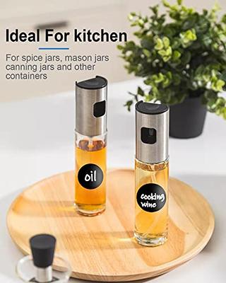 Spice Jars with Labels, 4oz Glass Spice Jars with Bamboo Lid and 648  Waterproof Printed Labels,2 Salt and Pepper Grinder Set,Empty Spice  Containers Bottles for Pantry,Cabinet,Drawer