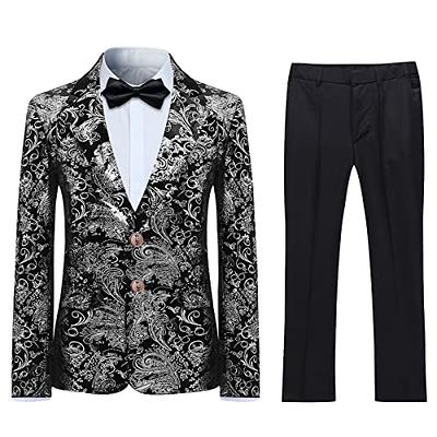 Wehilion Men's Suit Slim Fit 3 Piece Suit Prom Suits Set Wedding