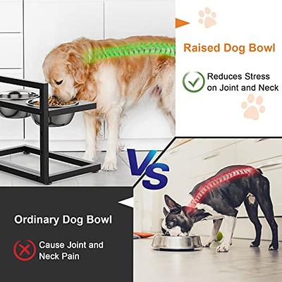 Siooko Elevated Dog Bowls for Large Dogs Medium Small Sized Dog , Wood Raised  Dog Bowl Stand with 2 Stainless Steel Dog Bowls, Dog Food Bowl and Dog  Water Bowl Non-Slip Feet (