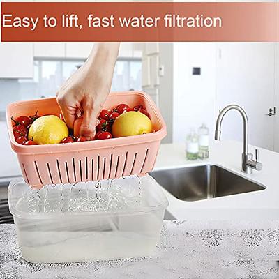 Round Fruit Storage Containers for Fridge, 4 Pack Produce Keeper Produce  Saver Containers for Refrigerator Produce Keeper with Colander Keep Fruits