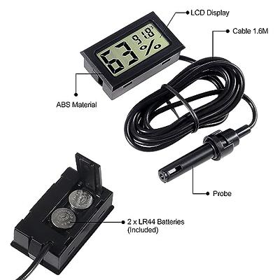 ALMOCN 2PCS Mini Digital Hygrometer Thermometer Indoor Temperature Humidity  with Probe for Incubator, Black - Yahoo Shopping