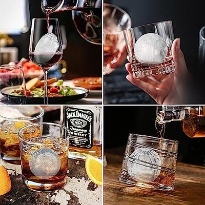 Silicone Ice Ball Molds for Whiskey - Set of 4 Round Makers with Lids for  Cocktails, Bourbon, and Drinks