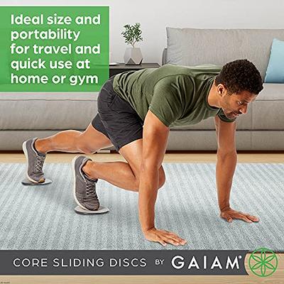 Gaiam Core Sliding Discs - Dual Sided Workout Sliders for Carpet