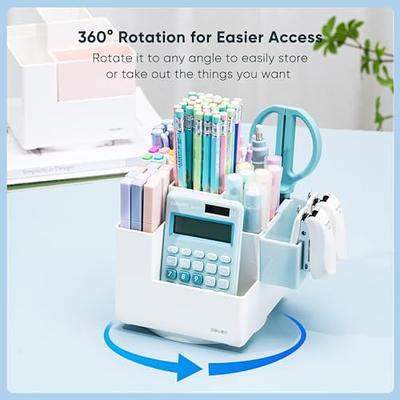 deli Desk Pencil Pen Holder, 6 Slots 360° Degree Rotating Desk Organizer  Pencil Organizers for Desk, Desktop Storage Stationery Supplies Organizer  for Office, School, Home, Art Supply, Blue - Yahoo Shopping