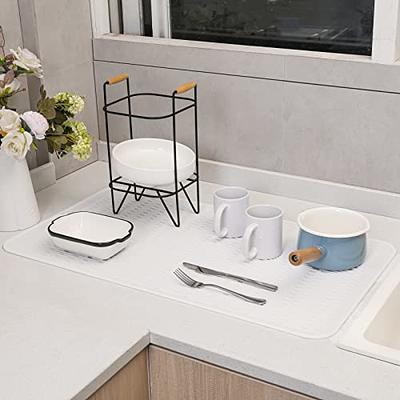 MicoYang Silicone Dish Drying Mat for Multiple Usage,Easy  clean,Eco-friendly,Heat-resistant Silicone Mat for Kitchen Counter or  Sink,Refrigerator or