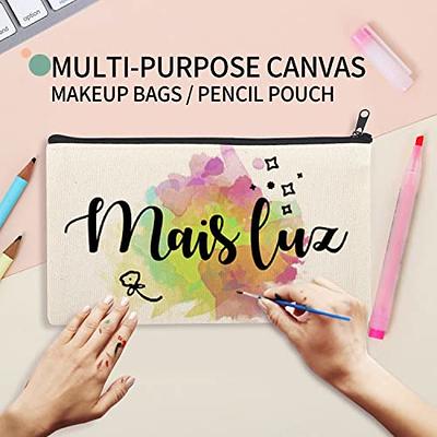 10 Pack Blank Diy Craft Bag Canvas Pencil Case Blank Makeup Bags- Canvas  Pencil Pouch Bulk Canvas Cosmetic Bag Multi