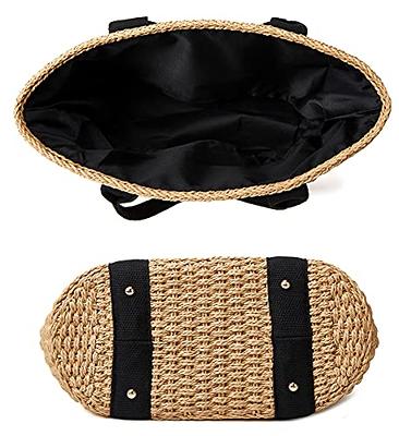 Fashion Small Woven Bag for Women, Handmade MINI HOBO Tote Bag Crossbody  Handbag Travel Summer Beach Bag