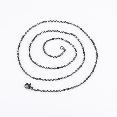 Thin Black Stainless Steel Necklace Chain - 2mm