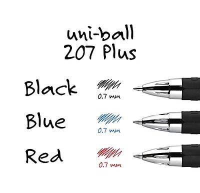 Uniball Signo 207+ Gel Pen 4 Pack, 0.7mm Medium Black Pens, Gel Ink Pens