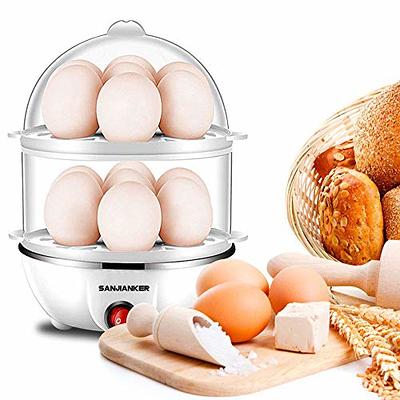 Egg Cooker,Egg Steamer,Home Stainless Steel Egg Steamer Automatic Power-off  Multi-function Breakfast Machine One Button Switch Electric Egg Boiler