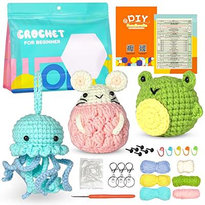  Aeelike Animal Cow Family Crochet Kit for Beginners, Crocheting  Kit with Step-by-Step Tutorials,Crochet Set Include Crochet Hooks Soft Yarn  Crochet Must Haves and Storage Bag for Adults and Kids