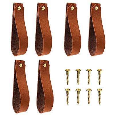 Vin Beauty 6 Pcs PU Leather Wall Hooks Wall Hanging Strap Leather