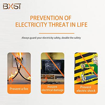 BXST 220V Surge Protector Electronic Voltage Protector for Home Appliance  Surge Protector for Refrigerators One Outlet Plug 20A,4400W, 