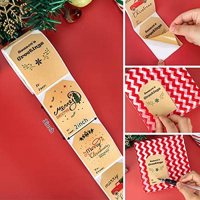 80-Count Large Foil Christmas Gift Tag Stickers, 8 Jumbo Designs - Xmas to  and from Christmas Name Tags for Wrapping-Holiday Present self-Adhesive