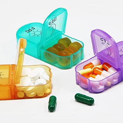 AUVON Pill Box 2 Times a Day, Weekly Pill Organizer AM PM with 7