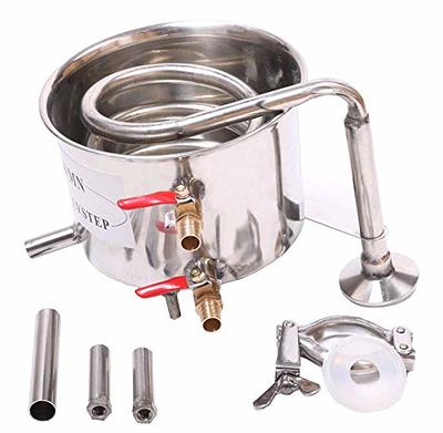 SEEUTEK Alcohol Still 5 gal. Stainless Steel Water Alcohol Distiller Home Brewing Kit Build-in Thermometer for DIY Wine