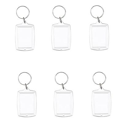 25Pcs Clear Acrylic Photo Keychains Blank Square Picture Frame Keyring  Insert Personalized Keychain